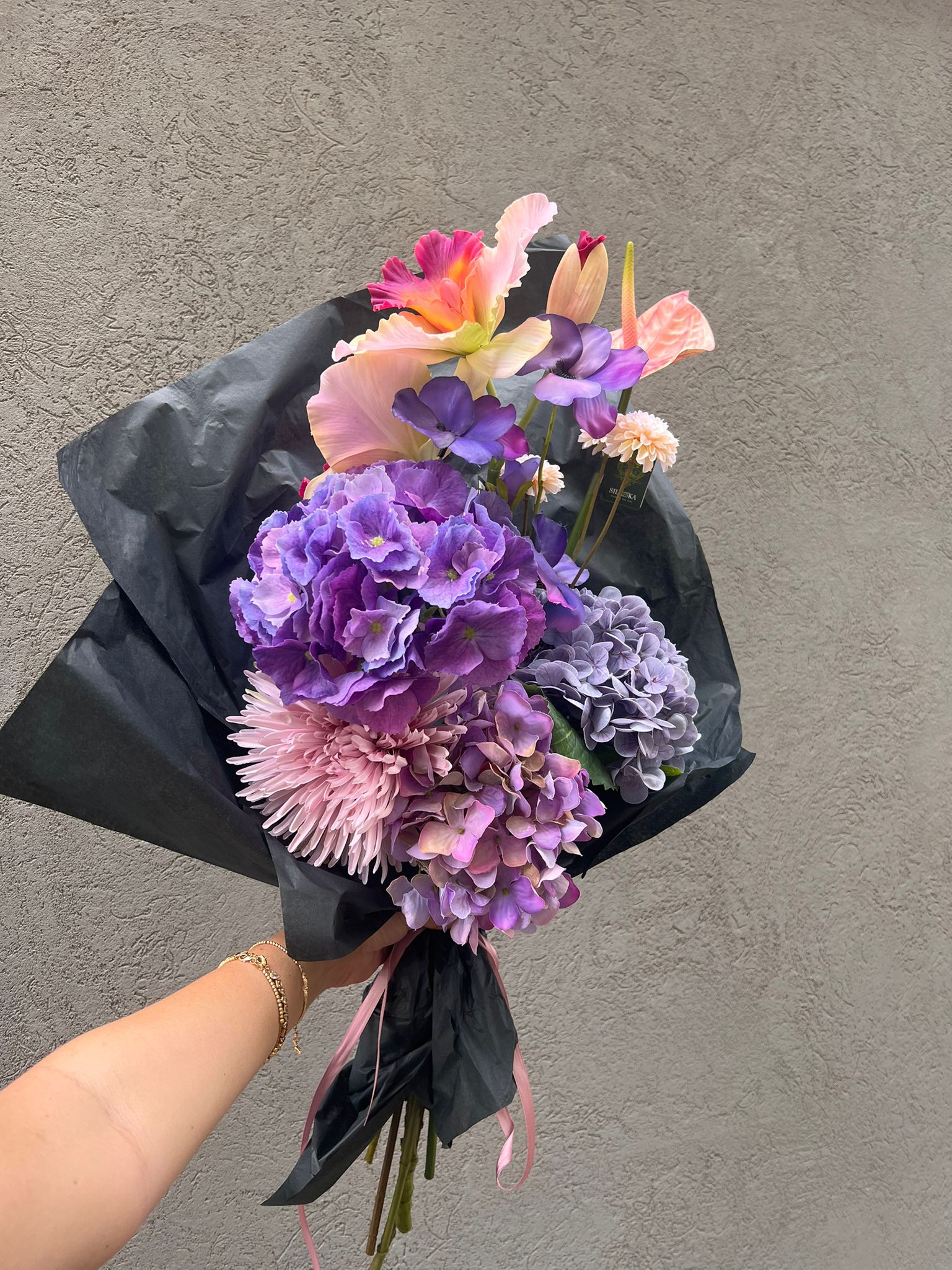 זר מתנה משי לילך