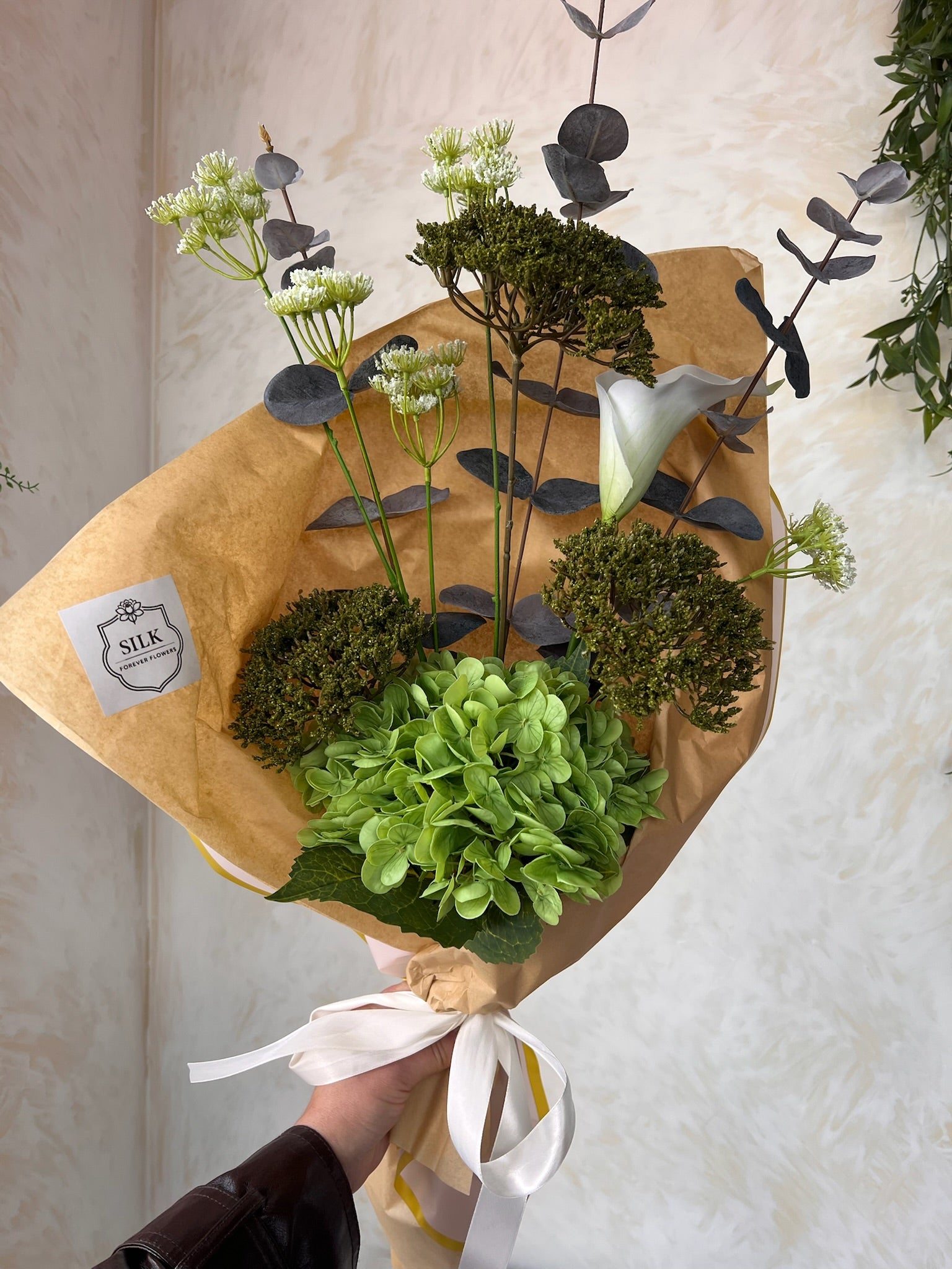 זר ירוק טבעי בעיצוב בוטני