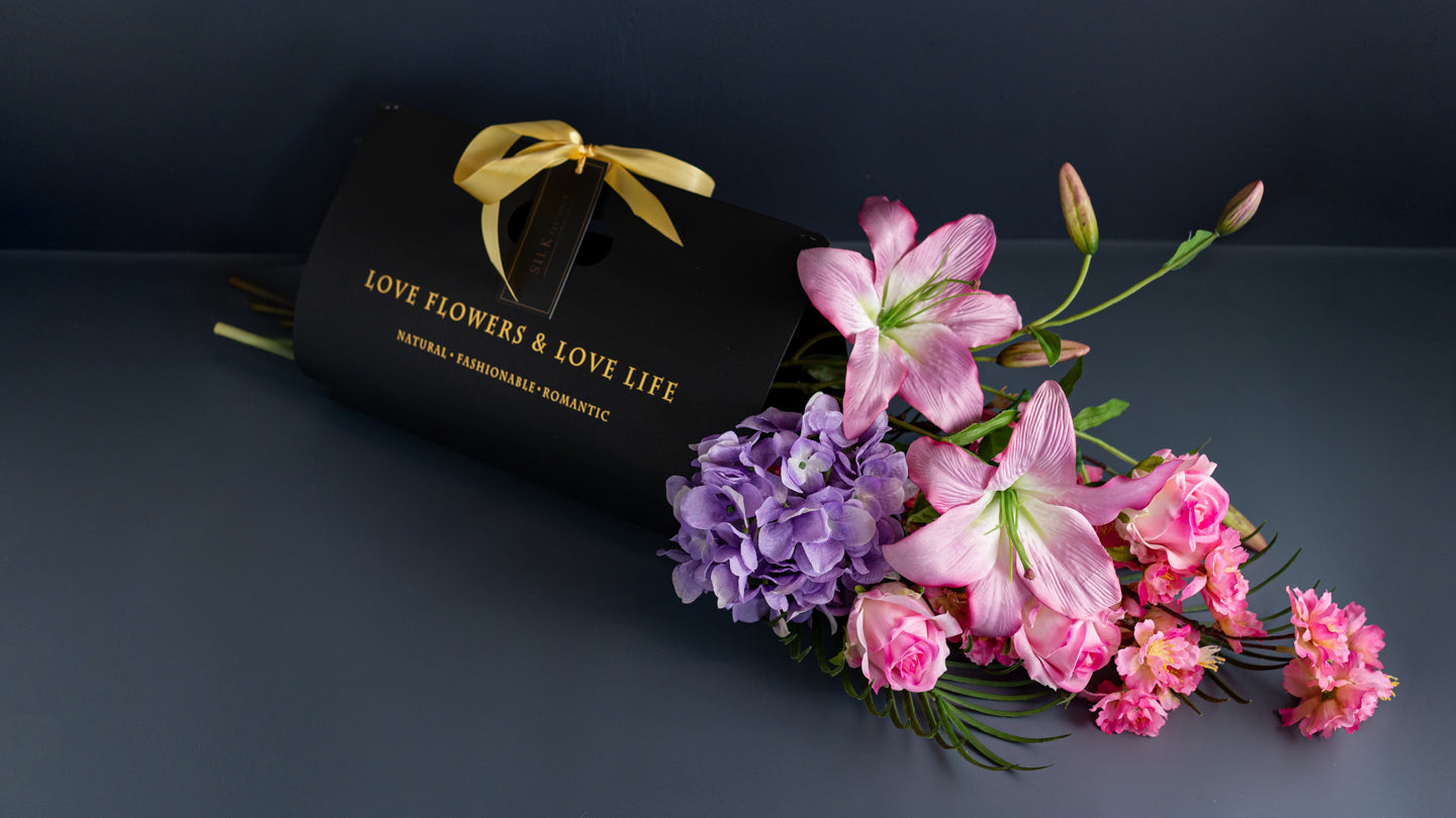 מארזי פרחים-Colorfull Mix Pink Purple