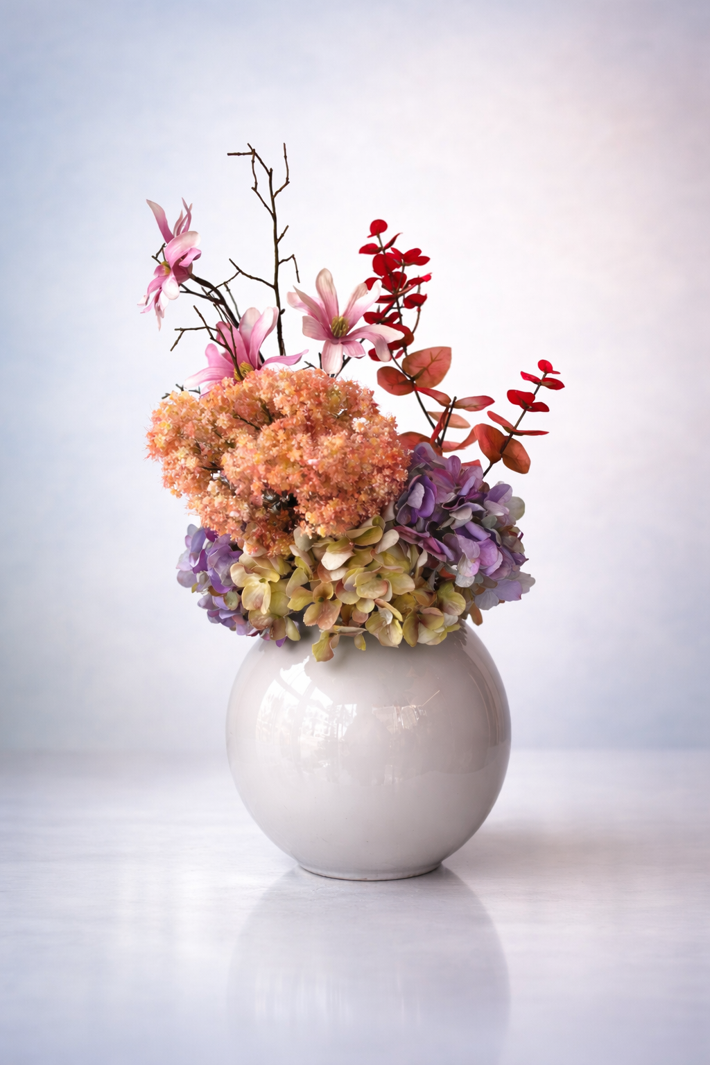 סידור פרחי משי שדות אביב