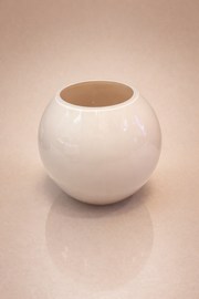 אגרטל זכוכית עגול לבן