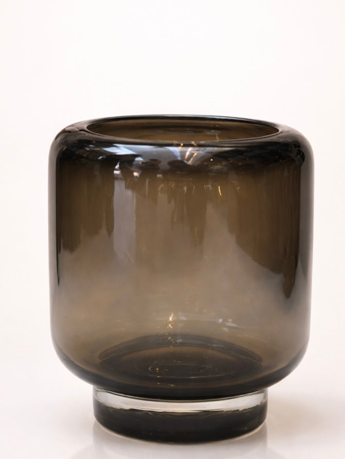 אגרטל זכוכית חום שקוף - גדול