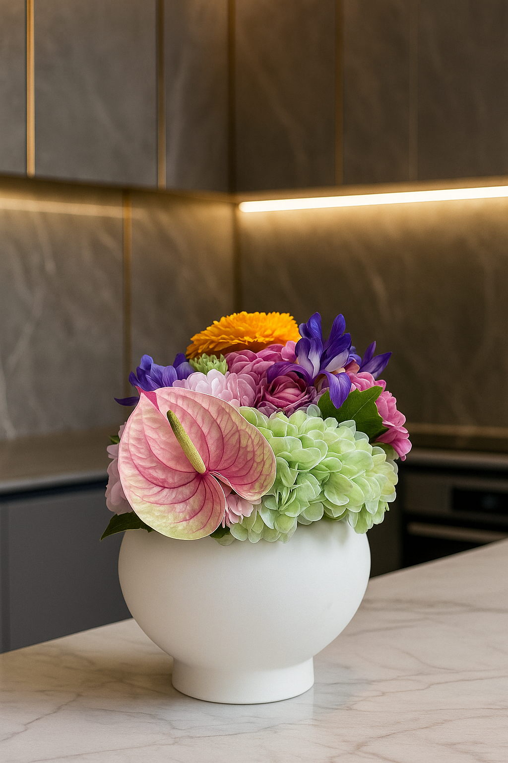 סידור פרחוני עגול