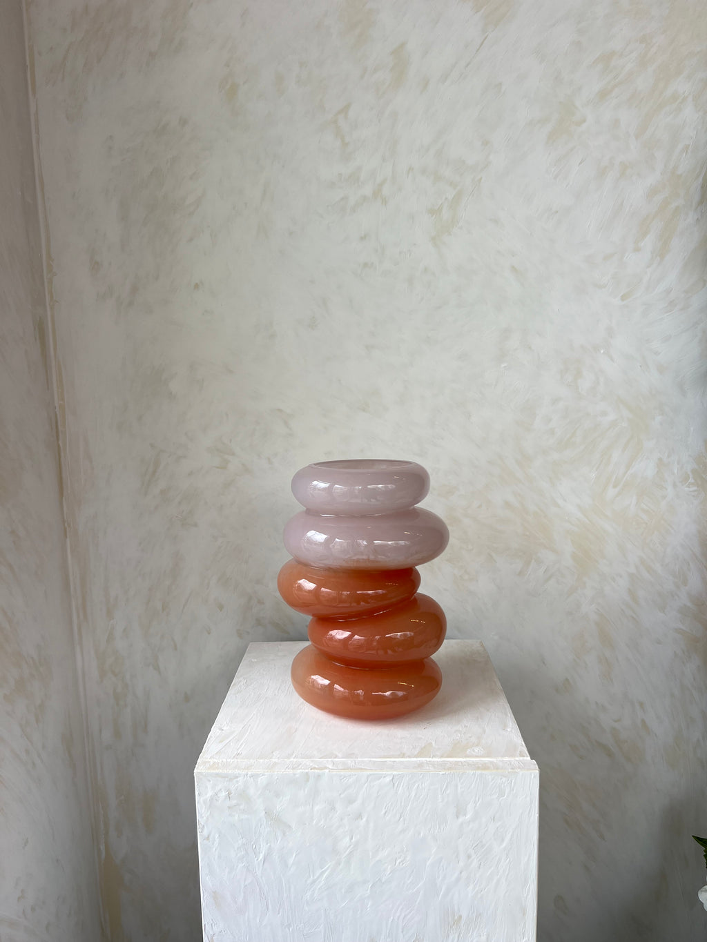 כלי זכוכית עיגולים ורוד