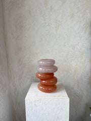 כלי זכוכית עיגולים ורוד