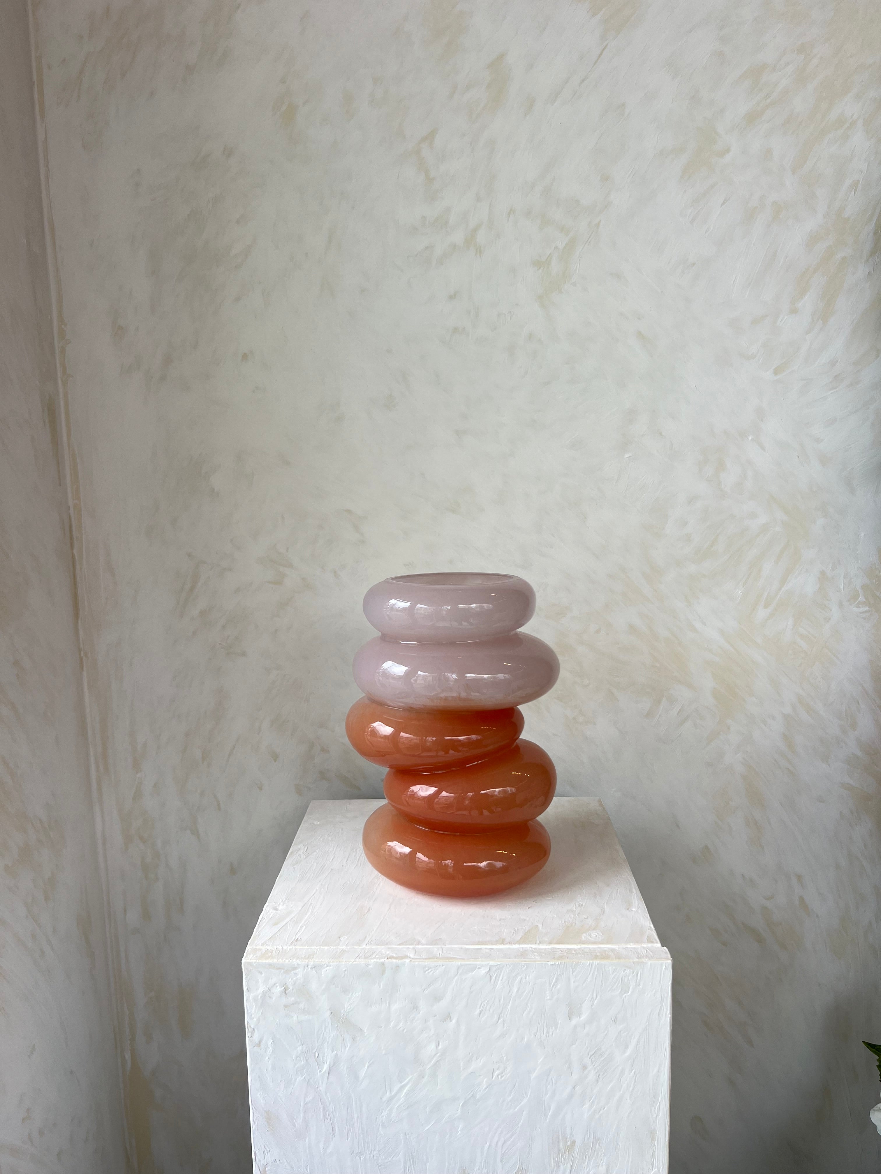 כלי זכוכית עיגולים ורוד