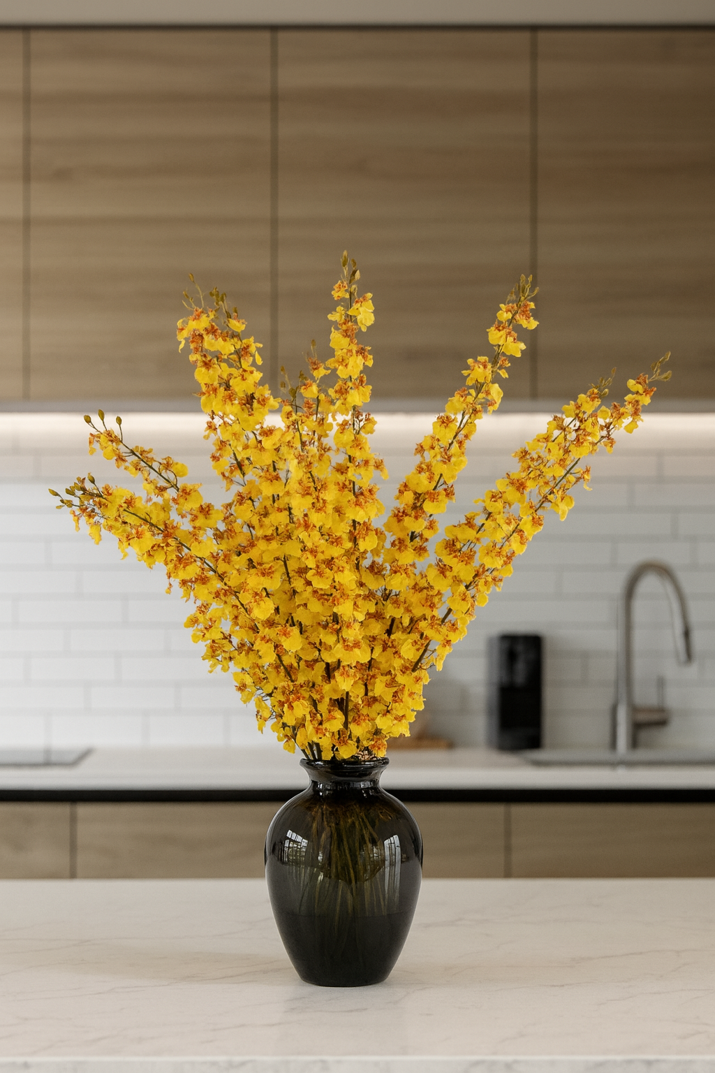 ענף סחלב אונסידיום צהוב 118 ס"מ