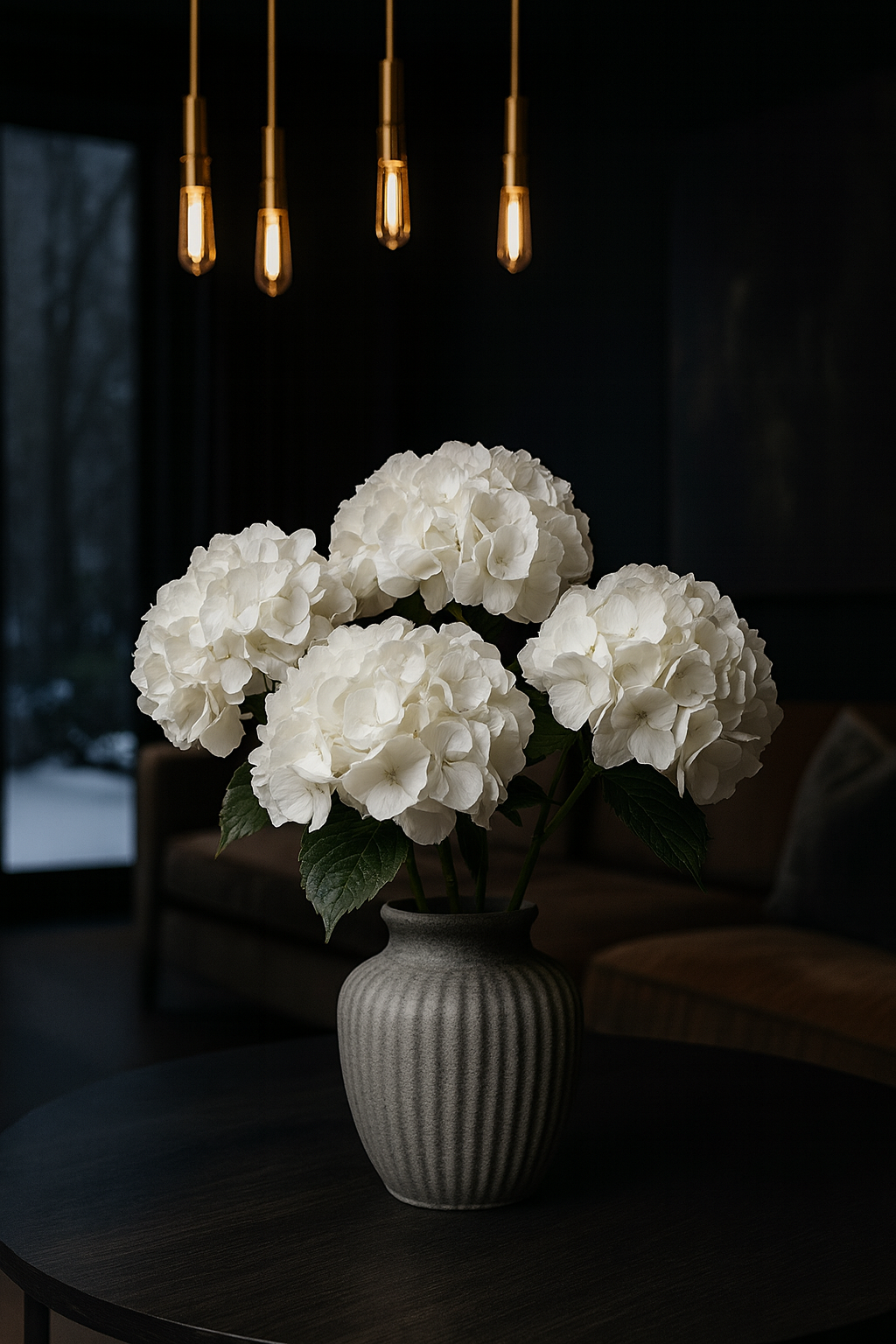 4 הורטנזיות גדולות לבחירה כ55 ס"מ - לבן