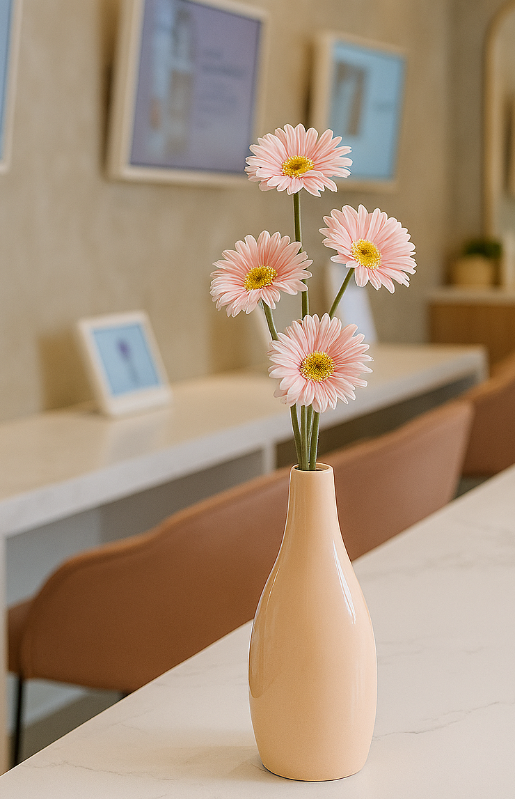 גבעול גרברה ורוד אורך 61 ס"מ