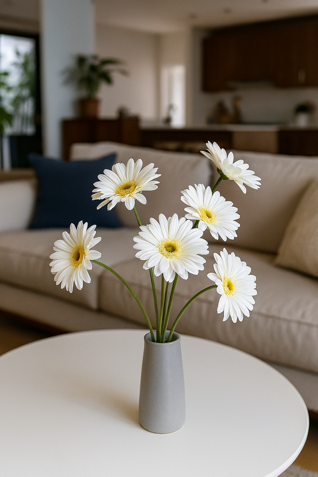 גבעול גרברה לבן 61 ס"מ