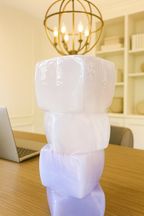 4 קוביות זכוכית ורוד וסגול 40 ס"מ