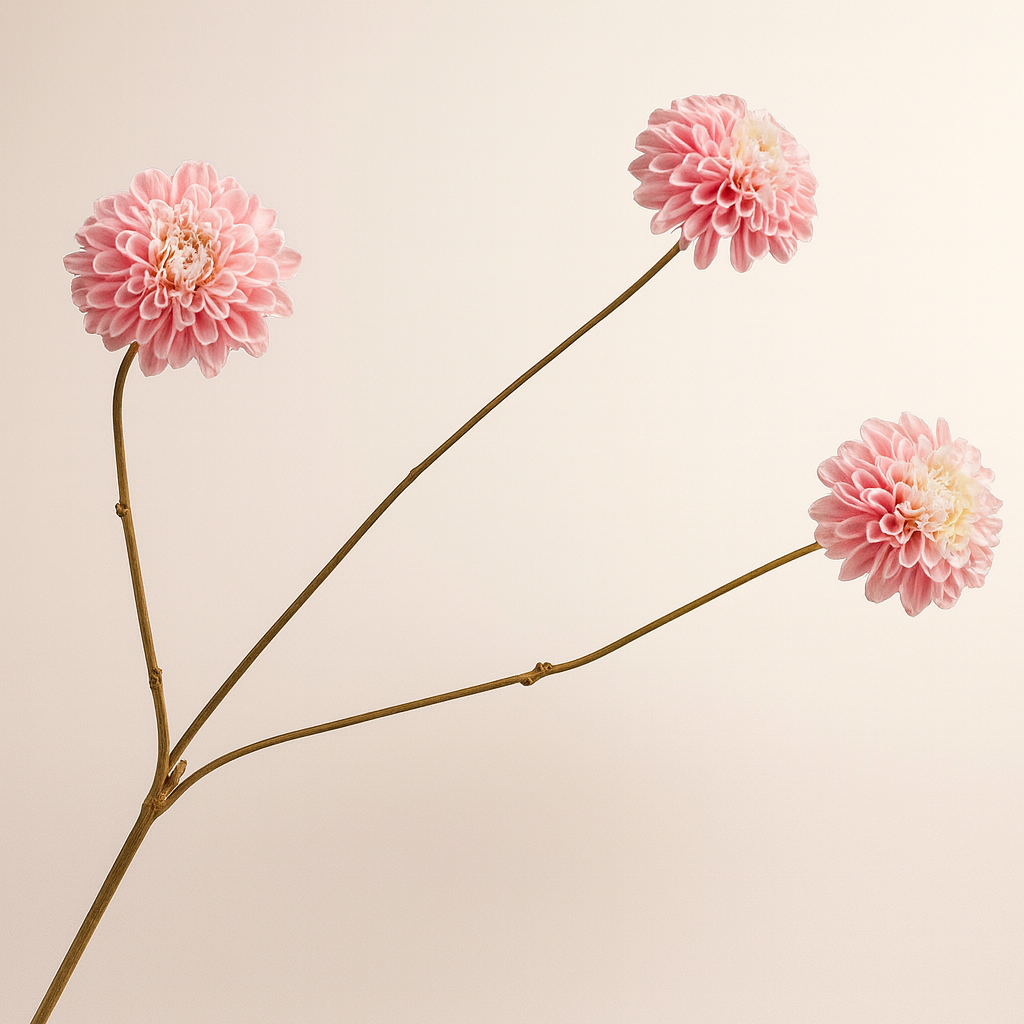 ענף דליה ורוד/קרם 65 ס"מ