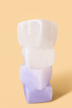 4 קוביות זכוכית ורוד וסגול 40 ס"מ