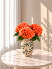 סידור פרחי משי פריחה כתומה